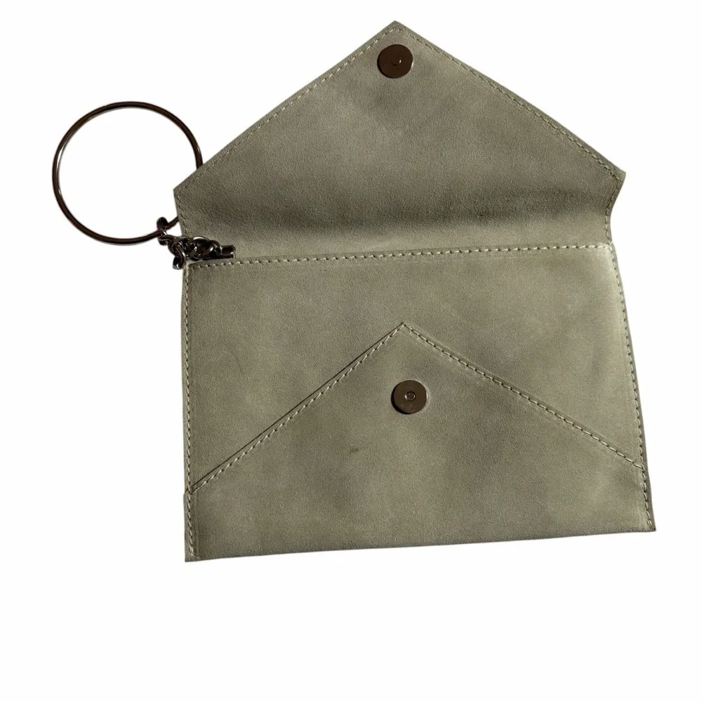Passeggiando Ravello Italian Leather Envelope Wristlet Clutch | Taupe Gray